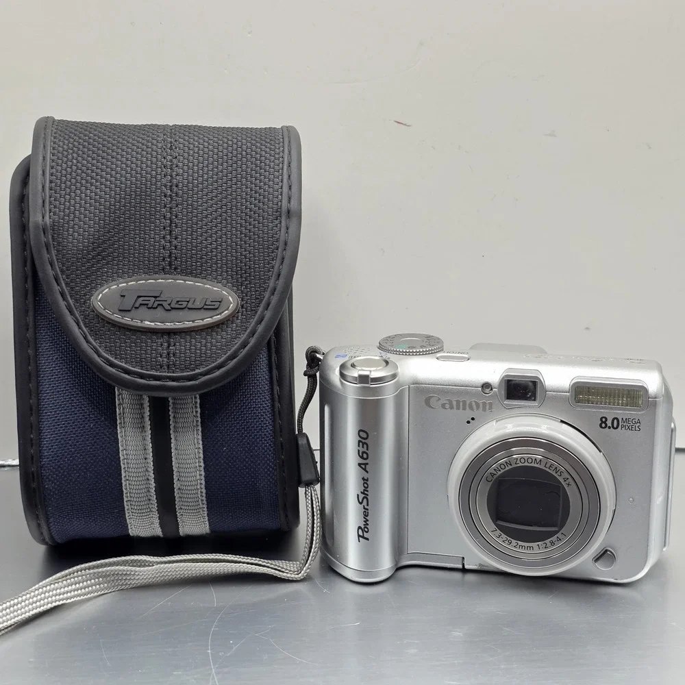Canon PowerShot A630 8.0 MP Digital Camera 8MP 4x Opyical Zoom Silver W. Case